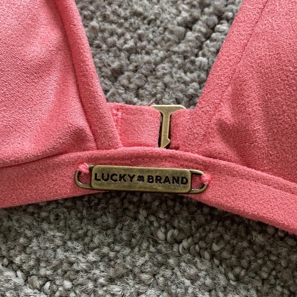 Lucky Brand Suede With Me Bikini Top Pink - Picture 6 of 10
